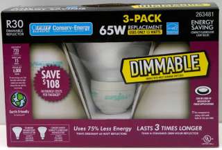 Dimmable Reflector Fluorescent Bulbs CFL 65 Watt R30  