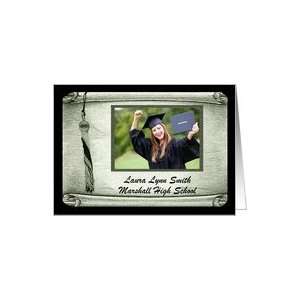   on Scroll Photo Card, Graduation Commencement Ceremony, Green Card