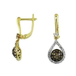   Champagne & Diamond Earring in 14k Yellow Gold (TCW 1.02) Jewelry
