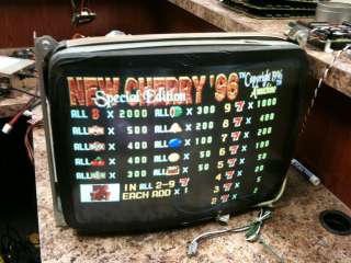 19 CRT Monitor Used Cherry Master Galaga Ms.Pacman,Pinball 2000and 