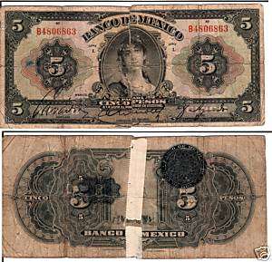 Mexico $ 5 Pesos Banco de Mexico I P 21h  