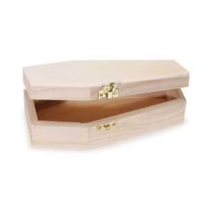  Package of 6  Decorative Unfinished Wood Coffins For 