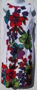 Gorgeous TROPICAL FLOWERS SHEATH DRESS Jones New York Sz 8 NWT Jewel 