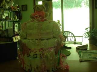   design this Diaper Cake in Pink/Girl or Blue/Boy if you so desire