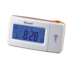 Digital Projection Dual Alarm Clock Voice LCD Orange 98  