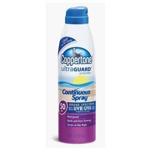 Coppertone UltraGuard SPF 50 Continuous Spray Sunscreen   3 Bottles, 7 