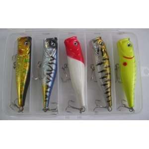  5pcs flishing crankbaits lures lure popper 90mm 14g 5pcs 