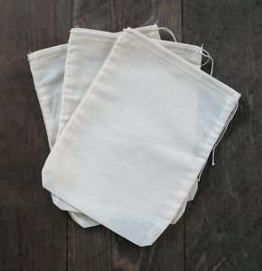 Cotton Muslin Drawstring Bags (5x8) 25 count pack  