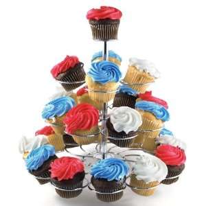 CentralChef Cupcake Holder & Display Stand for 24 Cupcakes with Chrome 