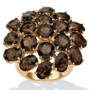   over Sterling Silver Round and Oval Cut Smoky Quartz Ring Jewelry