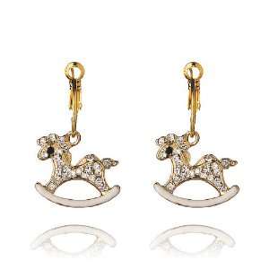  Cute Rocking Horse Earrings   Gold Jewelry