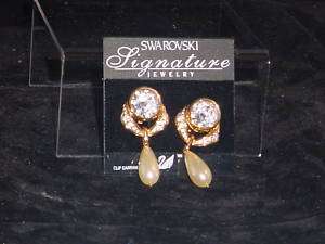 SWAROVSKI, SIGNATURE JEWERLY, CLIP ON EARRINGS, MIB  