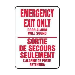  EMERGENCY EXIT ONLY DOOR ALARM WILL SOUND Sign   14 x 10 
