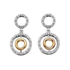 Liana .38tw Diamond Double Circle Earrings Jewelry