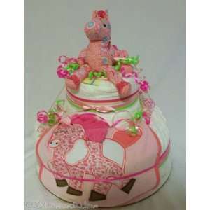  Pink Horse Diaper Cake Baby