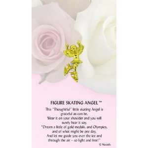   Thoughtful Little Angel 577 Figure Skating Angel Pin 