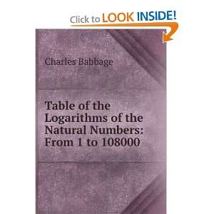   of the Natural Numbers From 1 to 108000 Charles Babbage Books