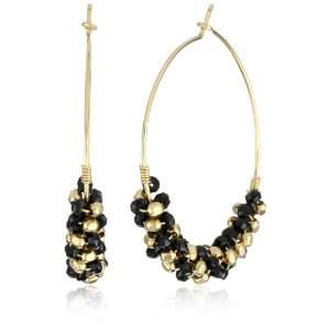  Chibi Jewels Black Garnet Spiral Hoop Earrings Jewelry