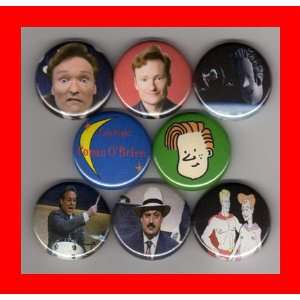  Late Night with Conan OBrien Set of 8   1 Inch Magnets 