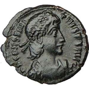 CONSTANTIUS II 347AD Ancient Authentic Roman Coin Constantius w spear 