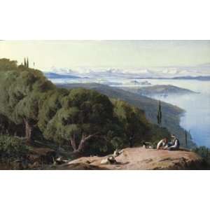 Hand Made Oil Reproduction   Edward Lear   24 x 14 inches   Corfu From 