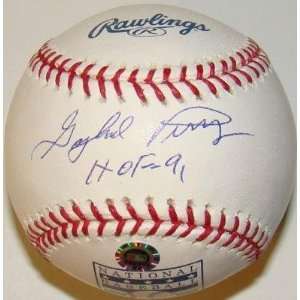 Gaylord Perry Autographed Baseball   HOF 91 HOF IRONCLAD   Autographed 