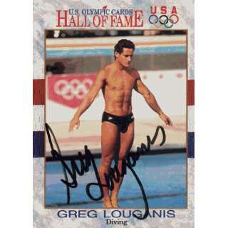 Greg Louganis Autographed 1991 U.S. Olyimpic Hall of Fame Card #50 