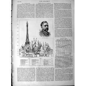  1889 Gustave Eiffel Tower Paris Exhibition Diagrams