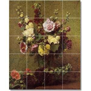 Henri Fantin Latour Flowers Ceramic Tile Mural 13  32x40 using (20 