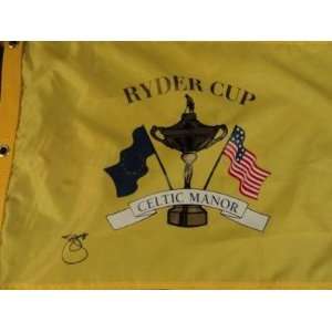 Jim Furyk Signed 2010 Ryder Cup Celtic Manor Pin Flag   Autographed 