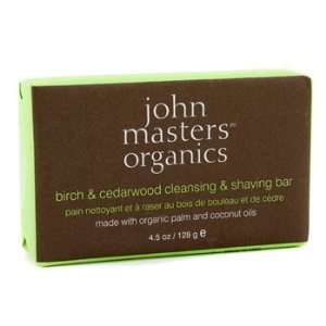 John Masters Organics Birch & Cedarwood Cleansing & Shaving Bar   128g 