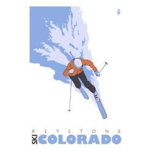  Keystone, Colorado, Stylized Skier Premium Poster Print 