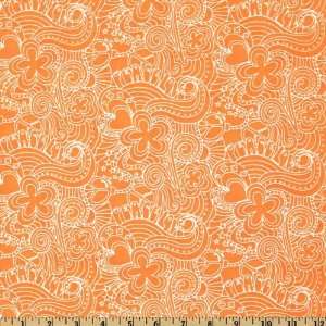  44 Wide Groovy Grafitti Orange Fabric By The Yard Arts 