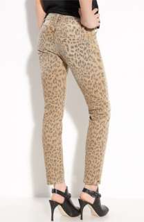 Current/Elliott The Stiletto Leopard Print Stretch Jeans (Camel 