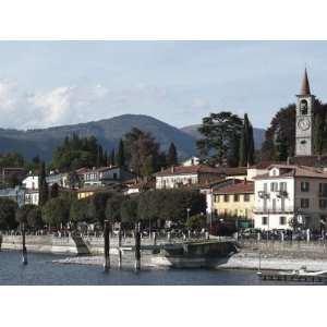  Old World Small Town with Bell Tower on Lake Shore 