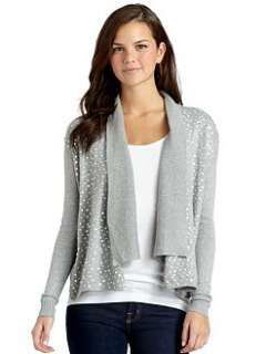 Jamison   Cutout Back Sequin Sweater/Heather Grey