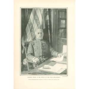  1898 Print Geeral Nelson Miles in War Department Office 