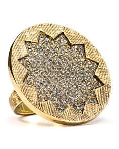 House of Harlow 1960 14kt Plated Sunbrust Pave Ring