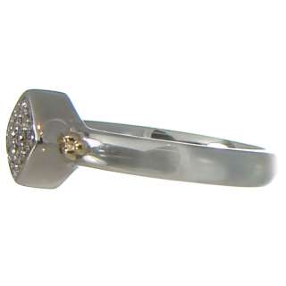 LORI BONN Silver & 14KT Diamond Stacking Ring Sz 7.75  