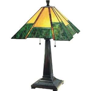   Mission Table Lamp (Honey/Green) (22H x 15W)