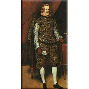 Philip IV in Brown and Silver 16x30 Streched Canvas Art by Velazquez 