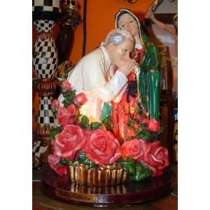 Our Lady of Guadalupe with Pope John Paul II Night Light Sculpture 11 