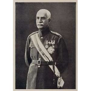  1937 Reza Shah Pahlavi Portrait Iran Military Uniform 
