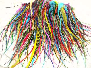 REAL XLONG WHITING FEATHER HAIR EXTENSION SALON GRADE+ BEADS  