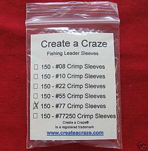 Packs of 150 Aluminum Fishing Crimps Sleeves Size 77  