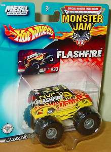 MIB ~Hot Wheels # 33 FLASHFIRE MONSTER JAM TRUCK 2002 RETIRED  