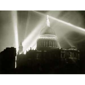 St. Pauls Cathedral Floodlit During VE Day Celebrations Photographic 