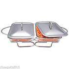 Twin Oblong Glass Food Warmers Buffet Servers Catering