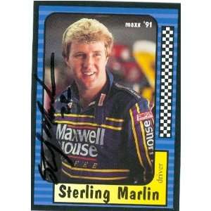 Sterling Marlin Autographed Trading Card (Auto Racing) Maxx 1991