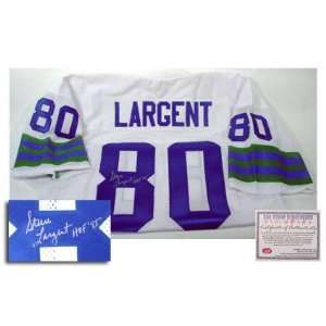 Steve Largent Seattle Seahawks Autographed Home Jersey with HOF 95 